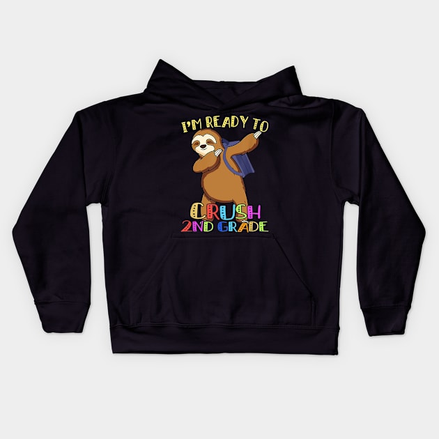 2nd Grade Dabbing Sloth Back To School Kids Girls Boys Kids Hoodie by FONSbually